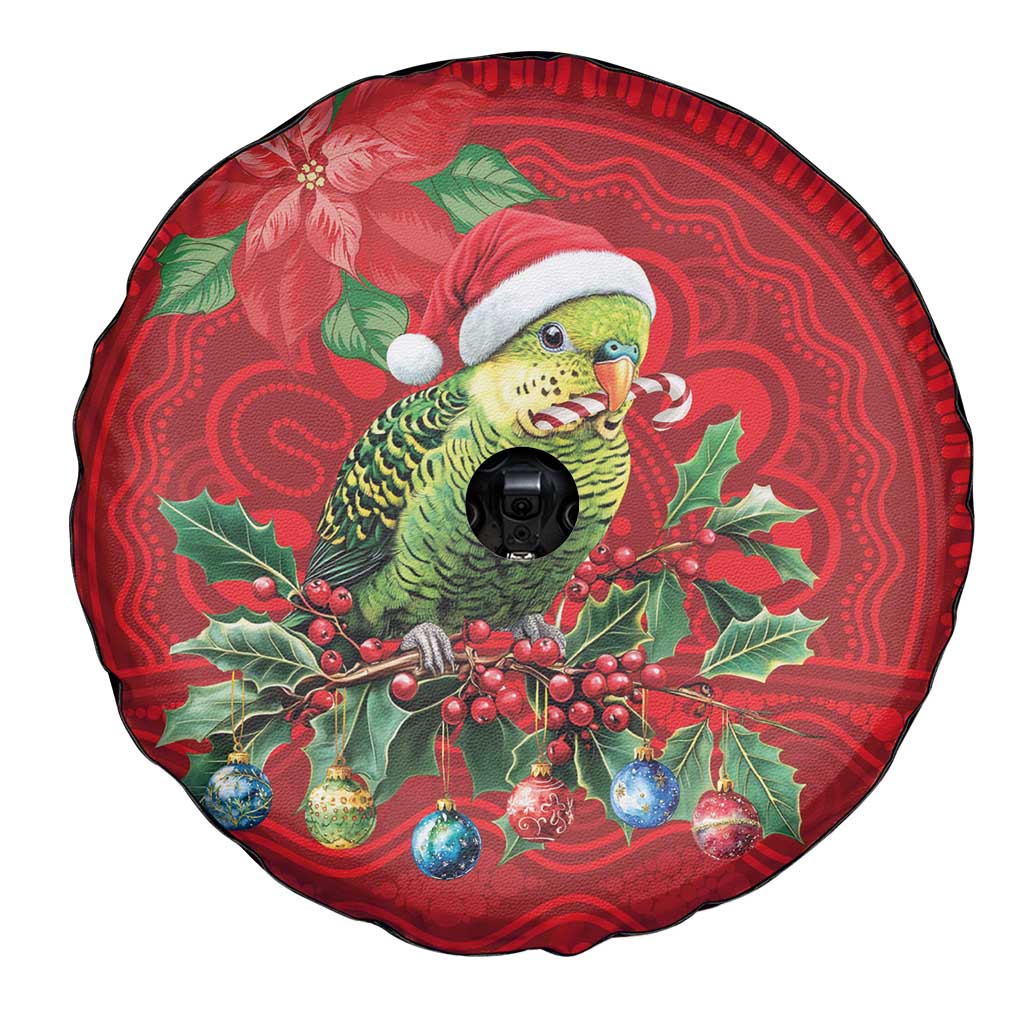 Aussie Green Budgerigar Spare Tire Cover Aboriginal Inspired Christmas - Aussie Hoodie