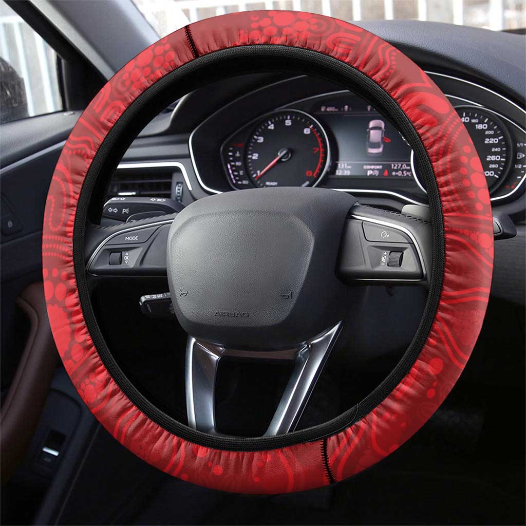 Aussie Green Budgerigar Steering Wheel Cover Aboriginal Inspired Christmas - Aussie Hoodie