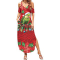Aussie Green Budgerigar Summer Maxi Dress Aboriginal Inspired Christmas - Aussie Hoodie