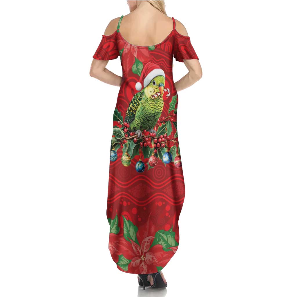 Aussie Green Budgerigar Summer Maxi Dress Aboriginal Inspired Christmas - Aussie Hoodie