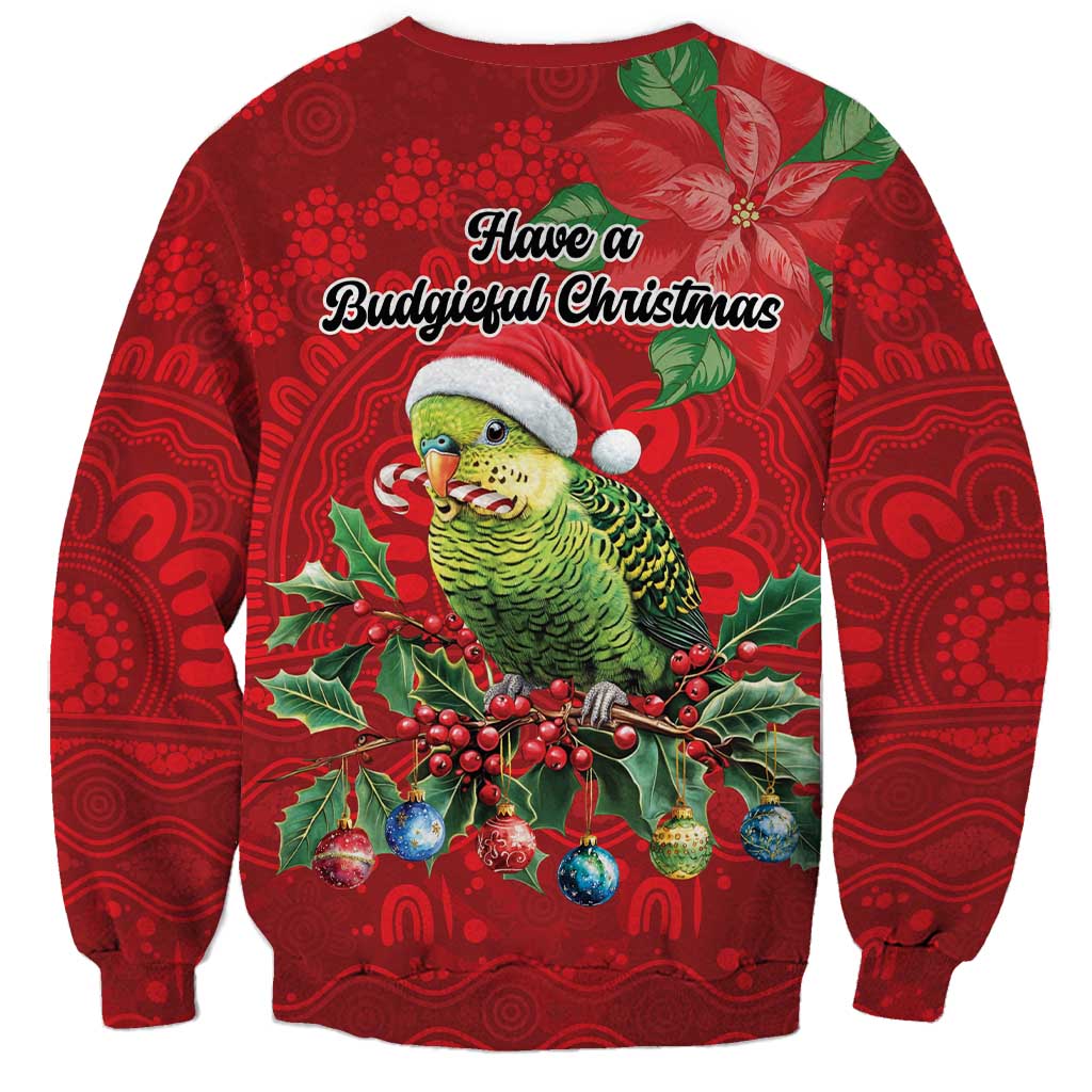 Aussie Green Budgerigar Sweatshirt Aboriginal Inspired Christmas - Aussie Hoodie