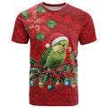 Aussie Green Budgerigar T Shirt Aboriginal Inspired Christmas - Aussie Hoodie