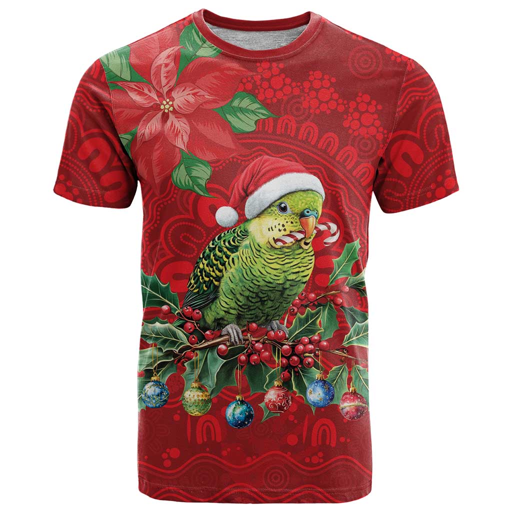 Aussie Green Budgerigar T Shirt Aboriginal Inspired Christmas - Aussie Hoodie