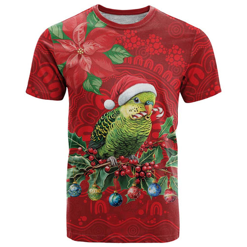 Aussie Green Budgerigar T Shirt Aboriginal Inspired Christmas - Aussie Hoodie