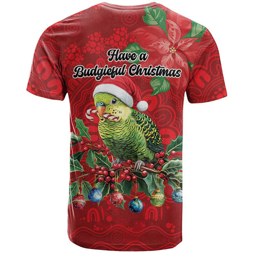 Aussie Green Budgerigar T Shirt Aboriginal Inspired Christmas - Aussie Hoodie