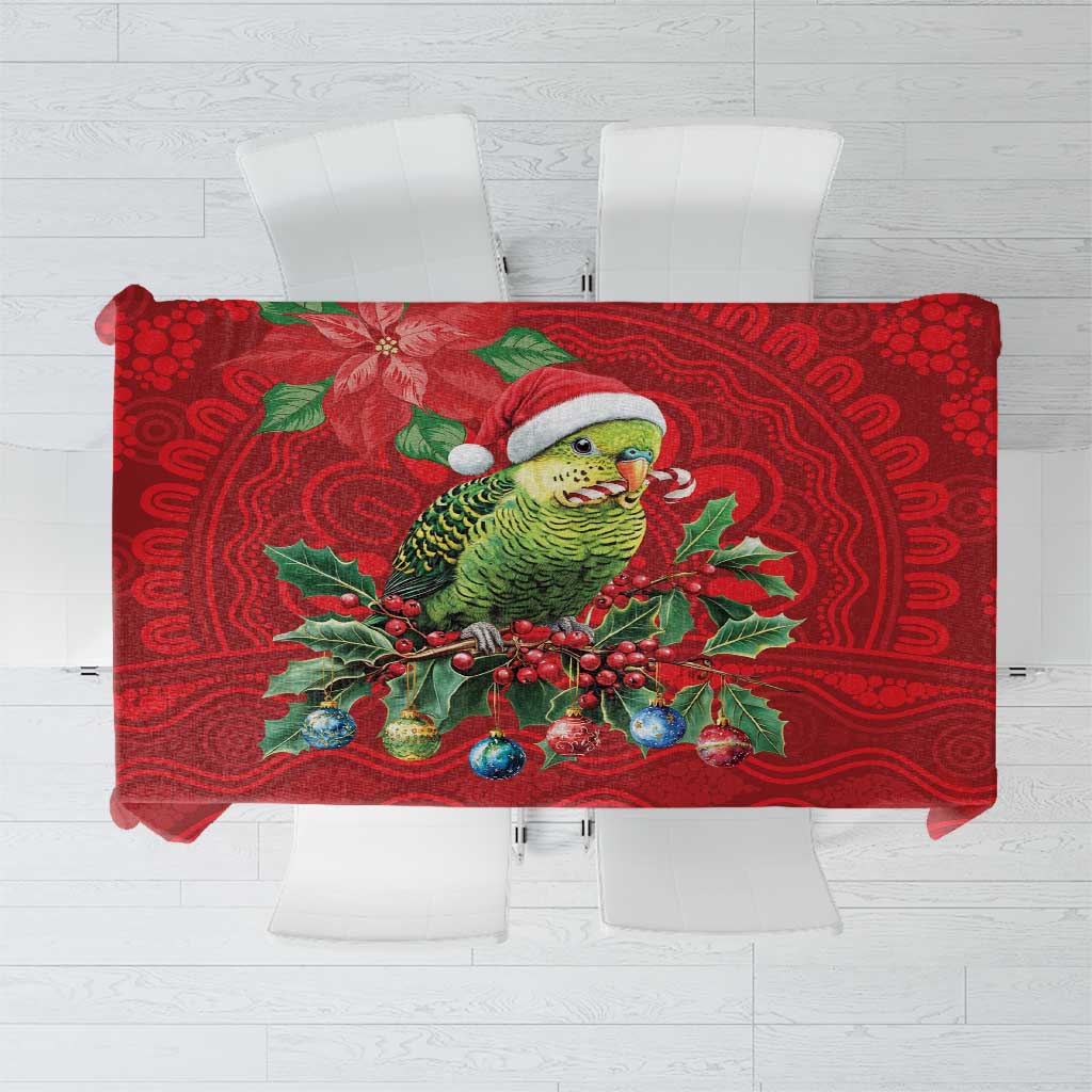 Aussie Green Budgerigar Tablecloth Aboriginal Inspired Christmas - Aussie Hoodie
