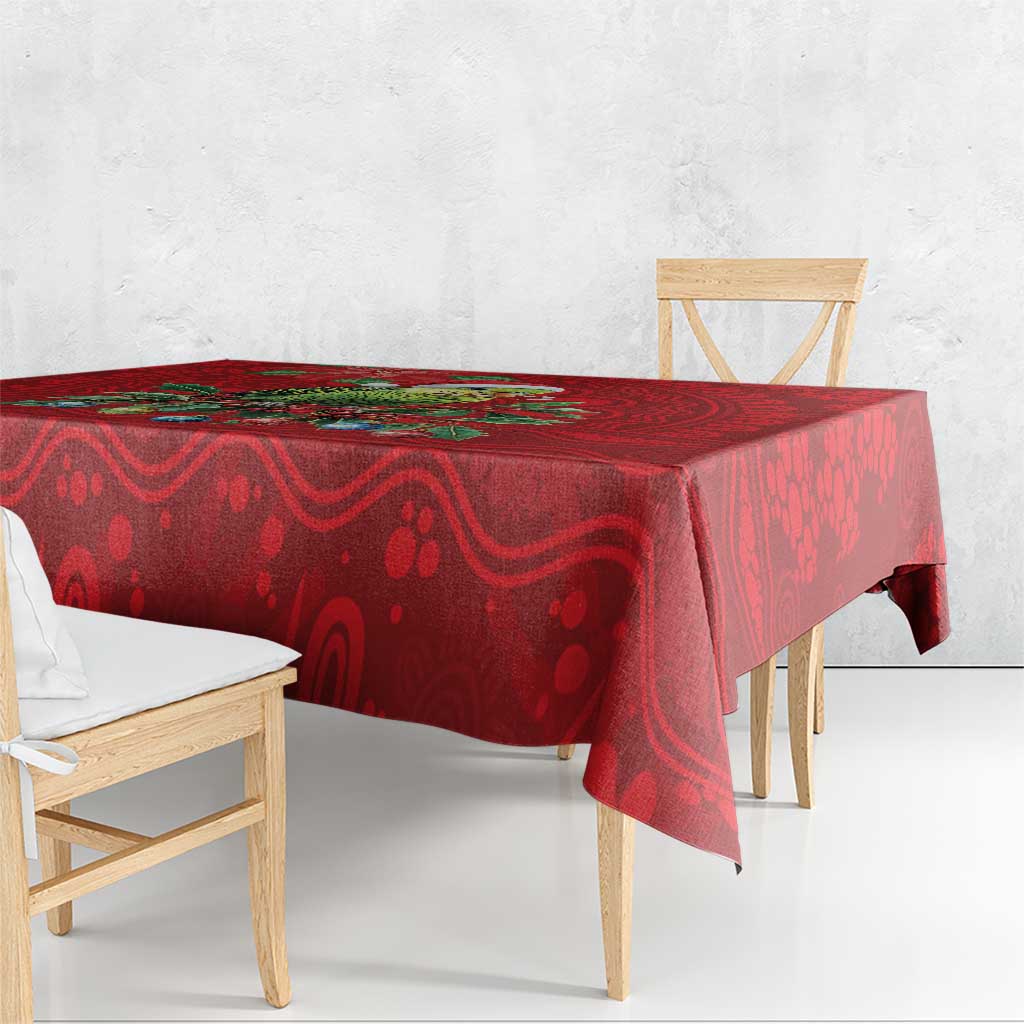 Aussie Green Budgerigar Tablecloth Aboriginal Inspired Christmas - Aussie Hoodie