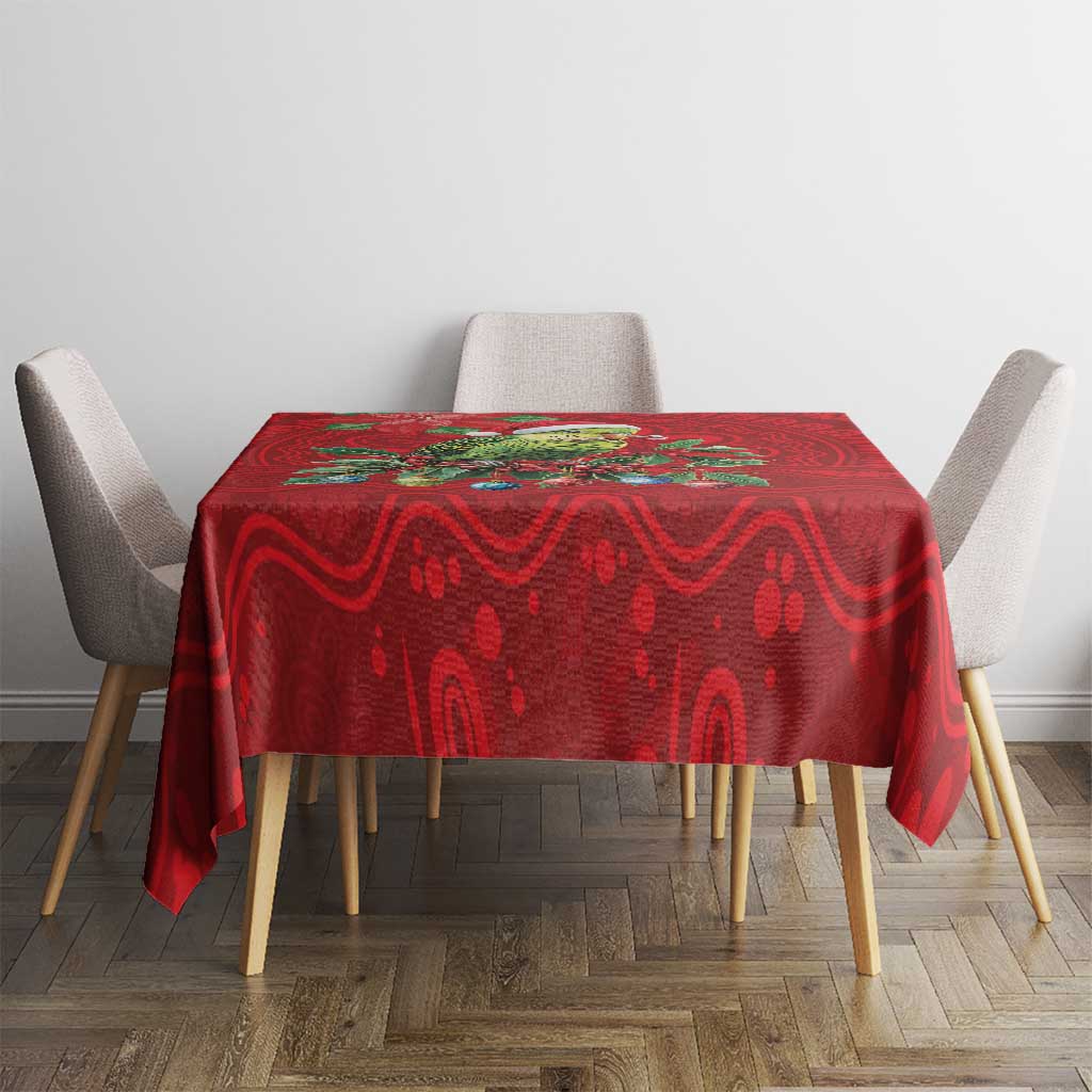 Aussie Green Budgerigar Tablecloth Aboriginal Inspired Christmas - Aussie Hoodie