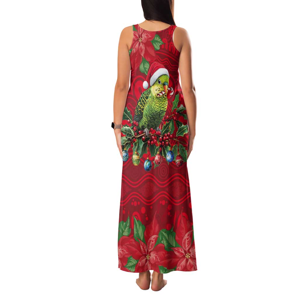Aussie Green Budgerigar Tank Maxi Dress Aboriginal Inspired Christmas - Aussie Hoodie