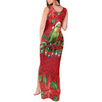 Aussie Green Budgerigar Tank Maxi Dress Aboriginal Inspired Christmas - Aussie Hoodie