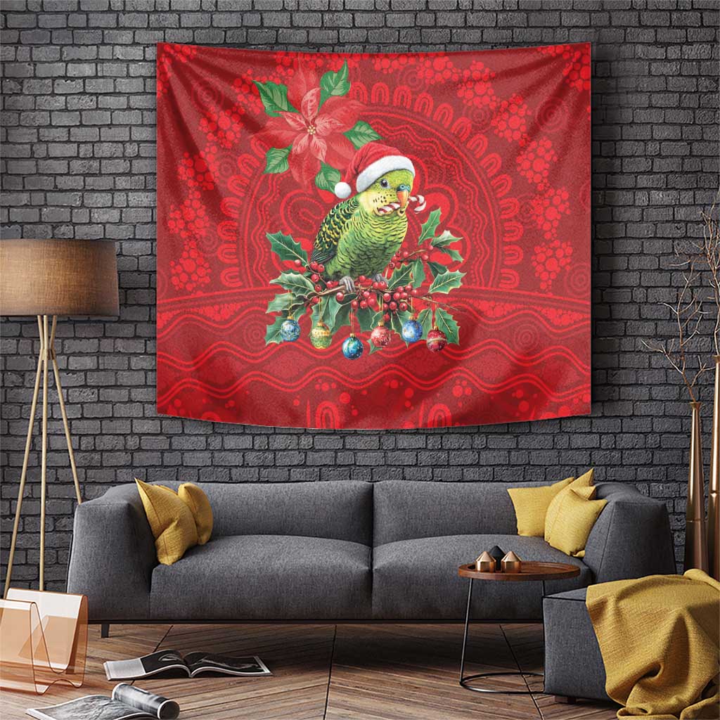 Aussie Green Budgerigar Tapestry Aboriginal Inspired Christmas - Aussie Hoodie