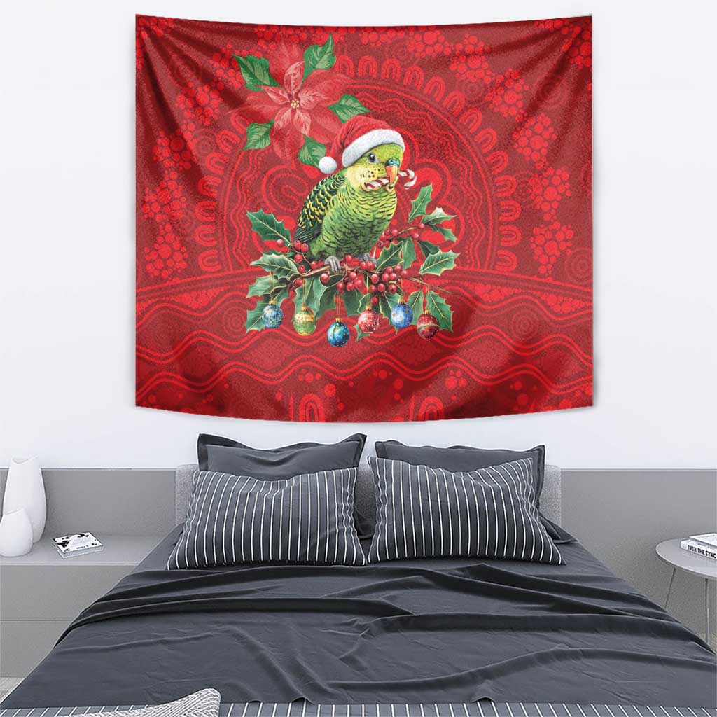 Aussie Green Budgerigar Tapestry Aboriginal Inspired Christmas - Aussie Hoodie