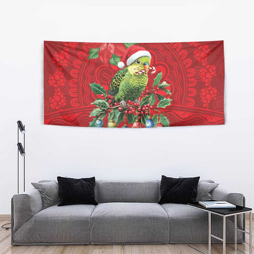 Aussie Green Budgerigar Tapestry Aboriginal Inspired Christmas - Aussie Hoodie