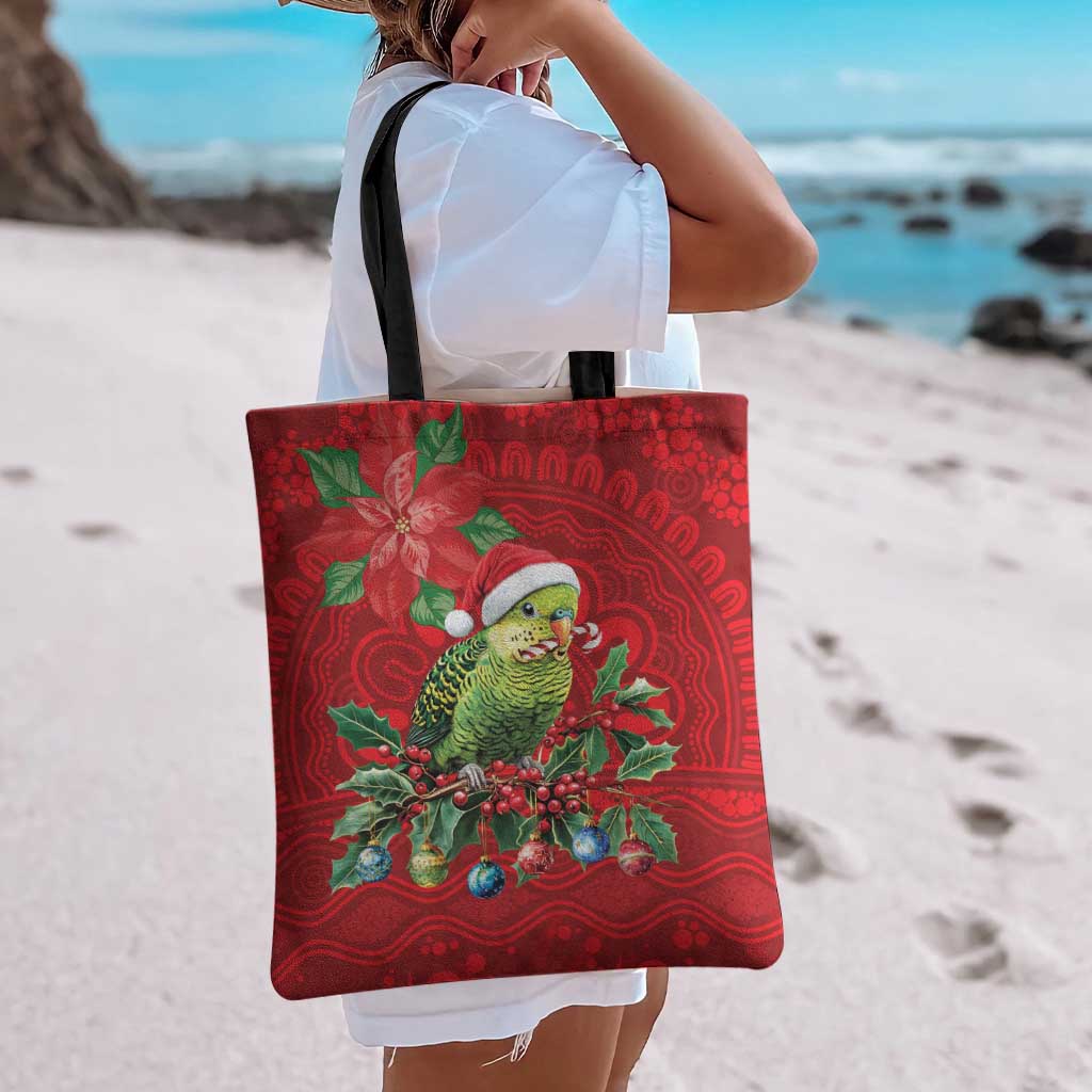 Aussie Green Budgerigar Tote Bag Aboriginal Inspired Christmas - Aussie Hoodie