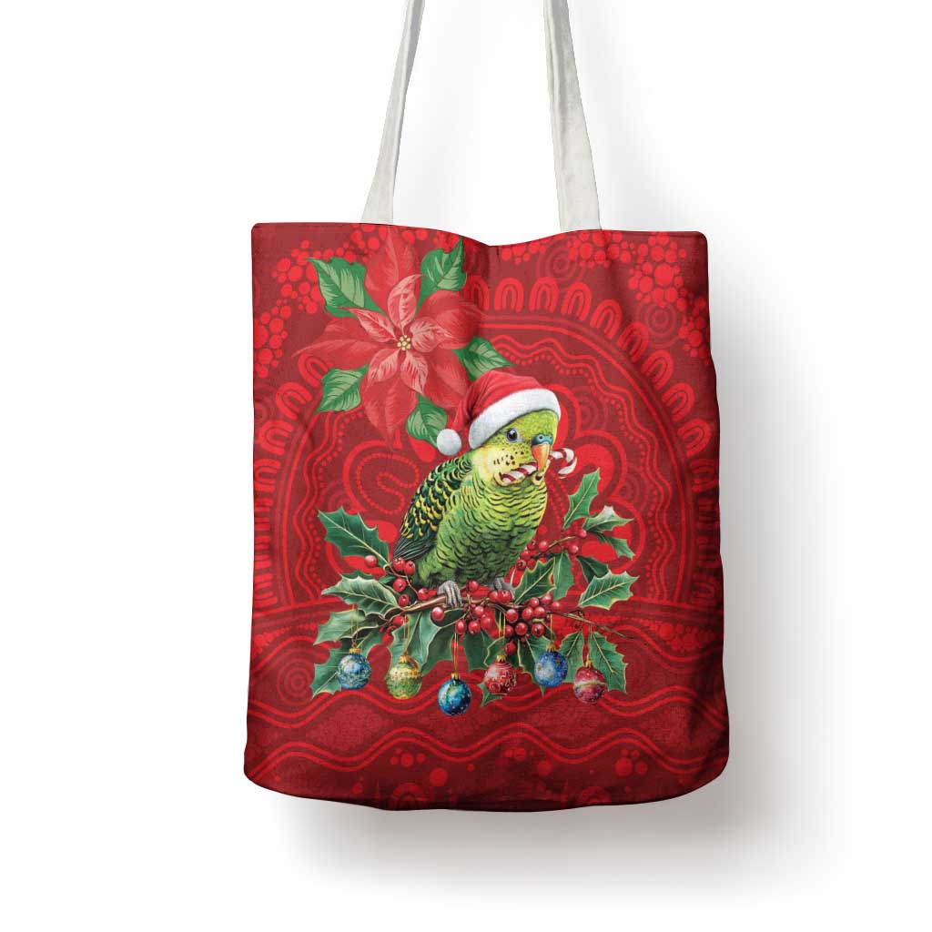 Aussie Green Budgerigar Tote Bag Aboriginal Inspired Christmas - Aussie Hoodie
