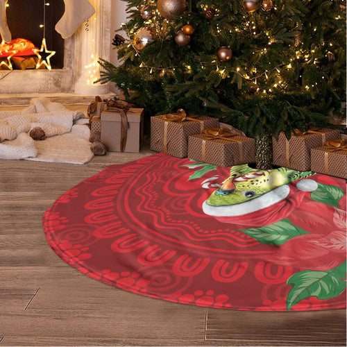 Aussie Green Budgerigar Tree Skirt Aboriginal Inspired Christmas - Aussie Hoodie