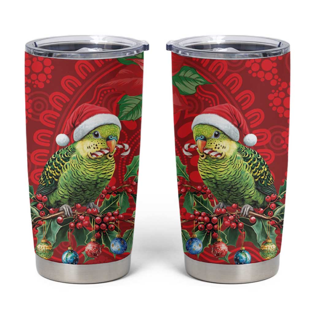 Aussie Green Budgerigar Tumbler Cup Aboriginal Inspired Christmas - Aussie Hoodie