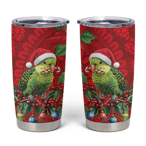 Aussie Green Budgerigar Tumbler Cup Aboriginal Inspired Christmas - Aussie Hoodie