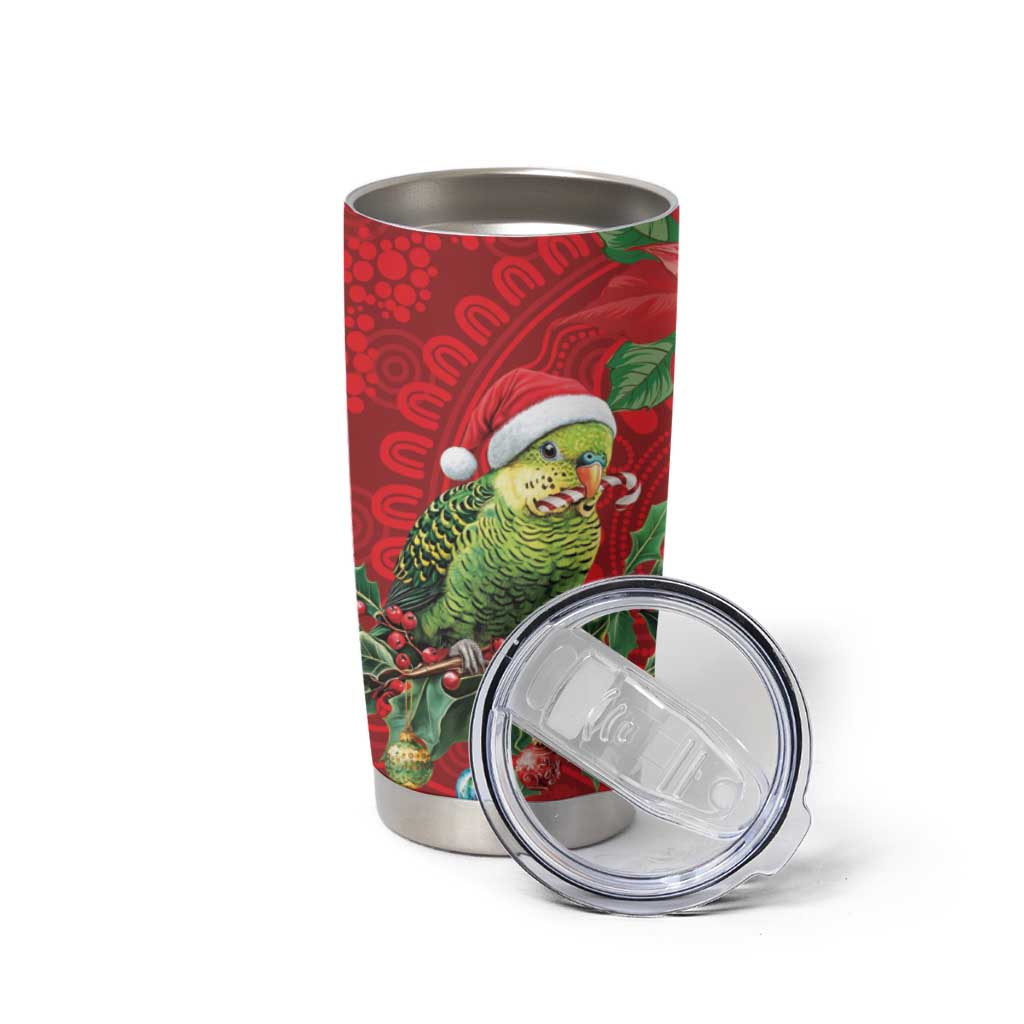 Aussie Green Budgerigar Tumbler Cup Aboriginal Inspired Christmas - Aussie Hoodie