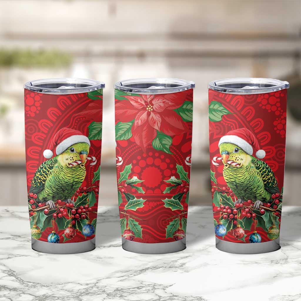 Aussie Green Budgerigar Tumbler Cup Aboriginal Inspired Christmas - Aussie Hoodie