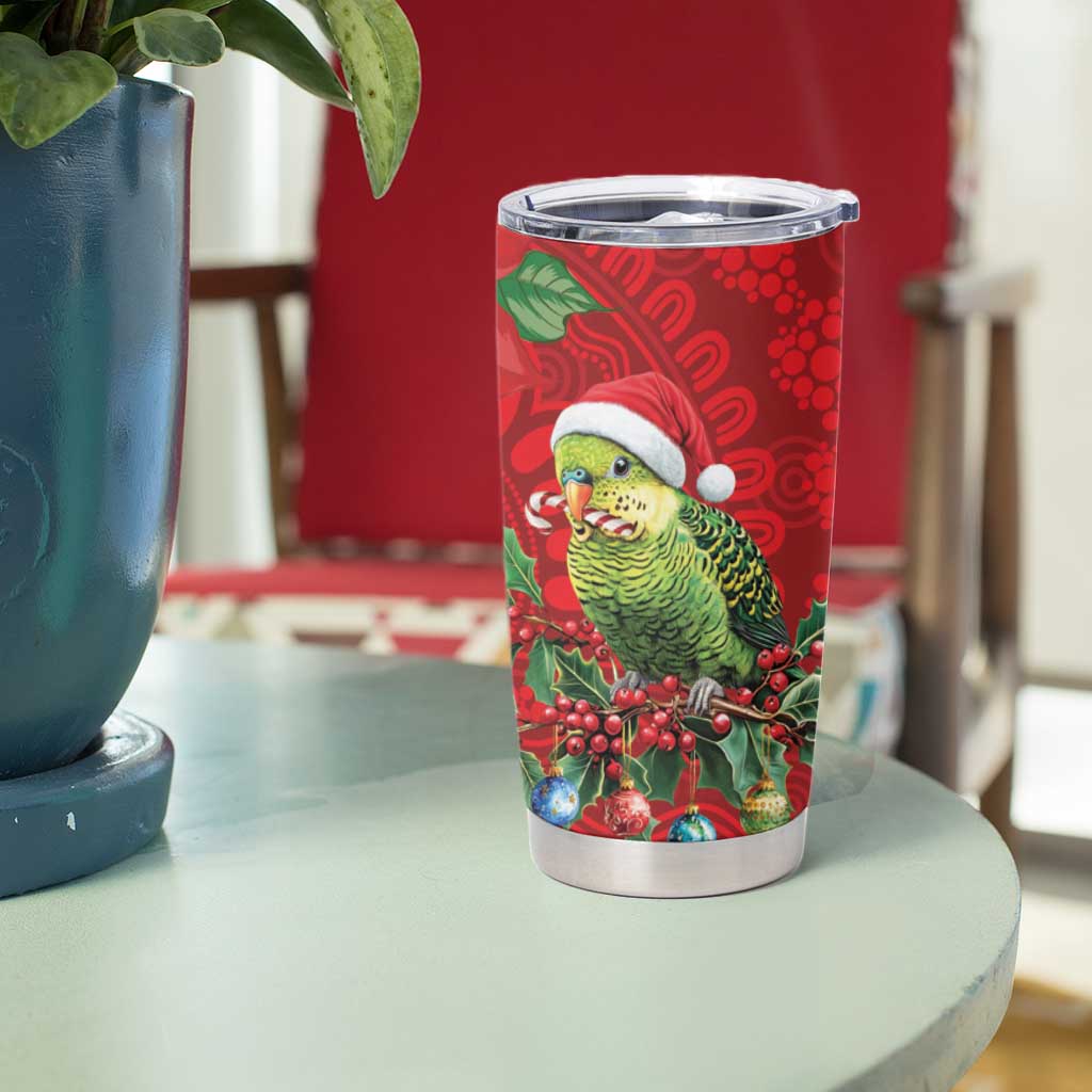 Aussie Green Budgerigar Tumbler Cup Aboriginal Inspired Christmas - Aussie Hoodie