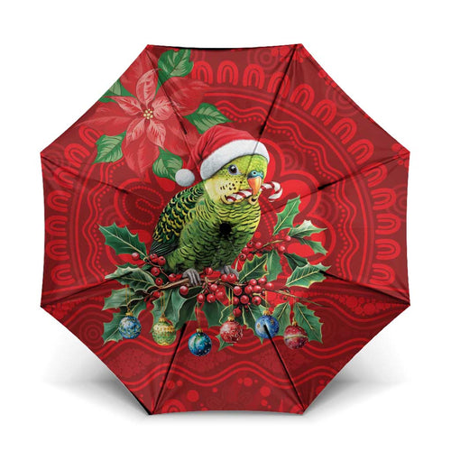 Aussie Green Budgerigar Umbrella Aboriginal Inspired Christmas - Aussie Hoodie