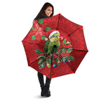 Aussie Green Budgerigar Umbrella Aboriginal Inspired Christmas - Aussie Hoodie