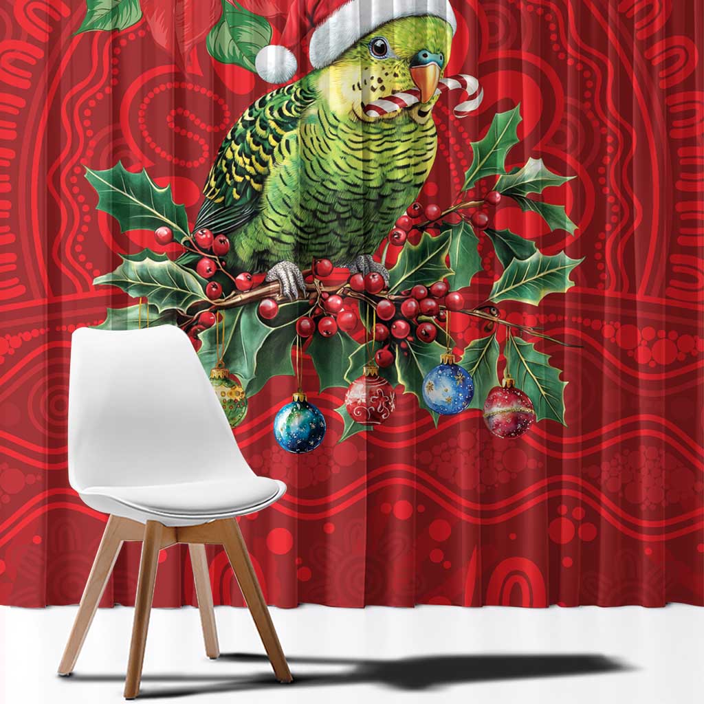 Aussie Green Budgerigar Window Curtain Aboriginal Inspired Christmas - Aussie Hoodie