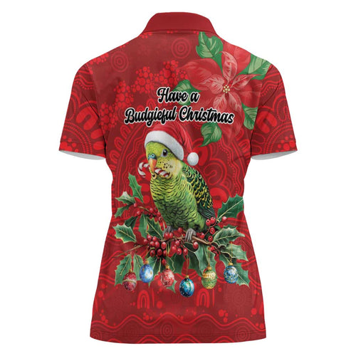 Aussie Green Budgerigar Women Polo Shirt Aboriginal Inspired Christmas - Aussie Hoodie