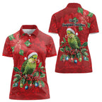Aussie Green Budgerigar Women Polo Shirt Aboriginal Inspired Christmas - Aussie Hoodie