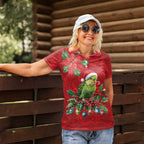Aussie Green Budgerigar Women Polo Shirt Aboriginal Inspired Christmas - Aussie Hoodie