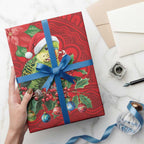 Aussie Green Budgerigar Wrapping Paper Aboriginal Inspired Christmas - Aussie Hoodie