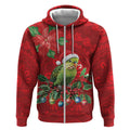 Aussie Green Budgerigar Zip Hoodie Aboriginal Inspired Christmas - Aussie Hoodie