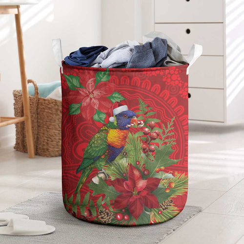 Aussie Rainbow lorikeet Laundry Basket Aboriginal Inspired Christmas - Aussie Hoodie