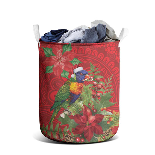 Aussie Rainbow lorikeet Laundry Basket Aboriginal Inspired Christmas - Aussie Hoodie