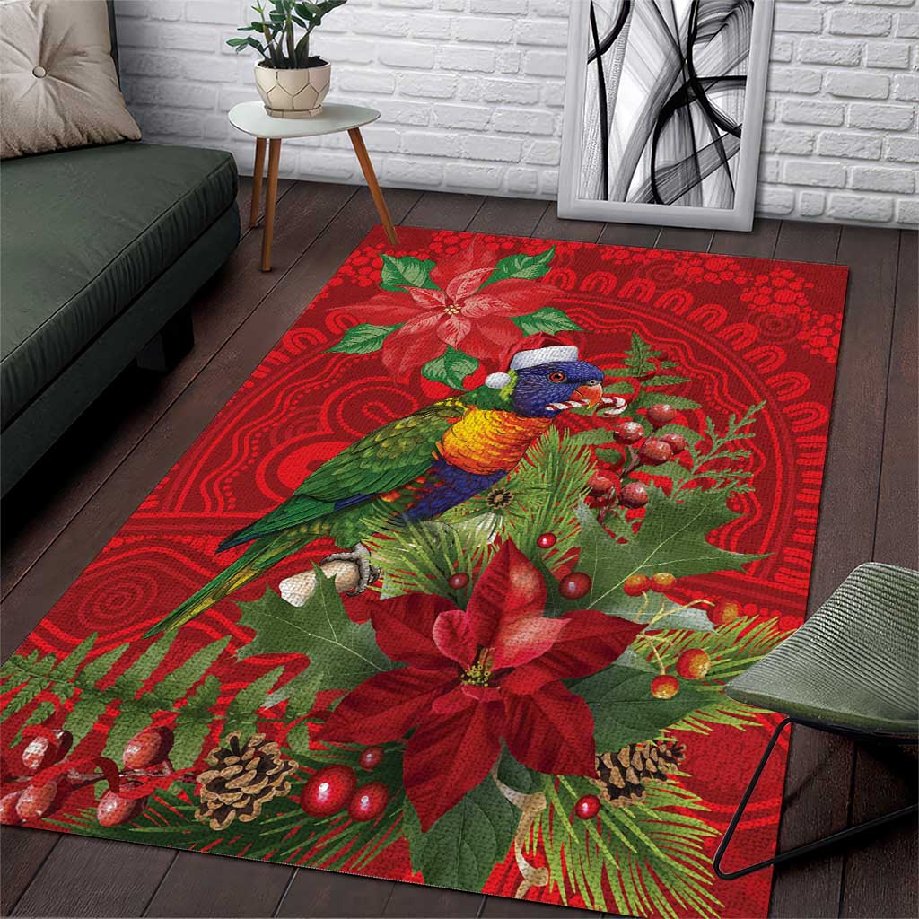 Aussie Rainbow lorikeet Area Rug Aboriginal Inspired Christmas - Aussie Hoodie