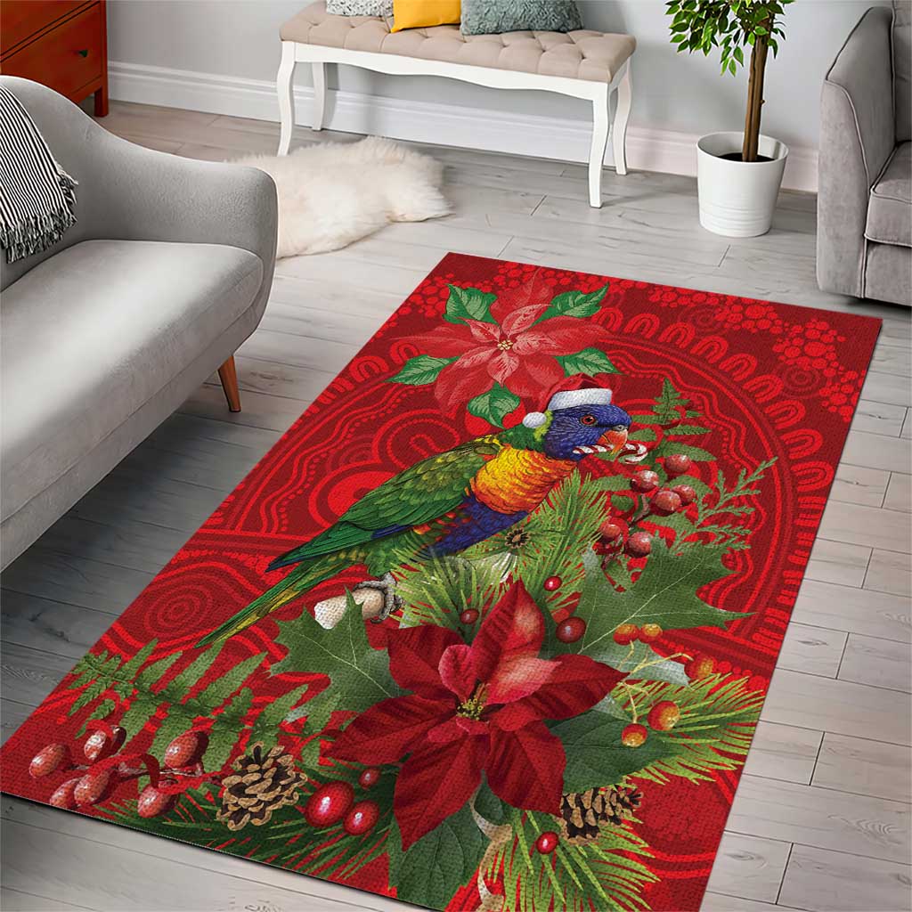 Aussie Rainbow lorikeet Area Rug Aboriginal Inspired Christmas - Aussie Hoodie