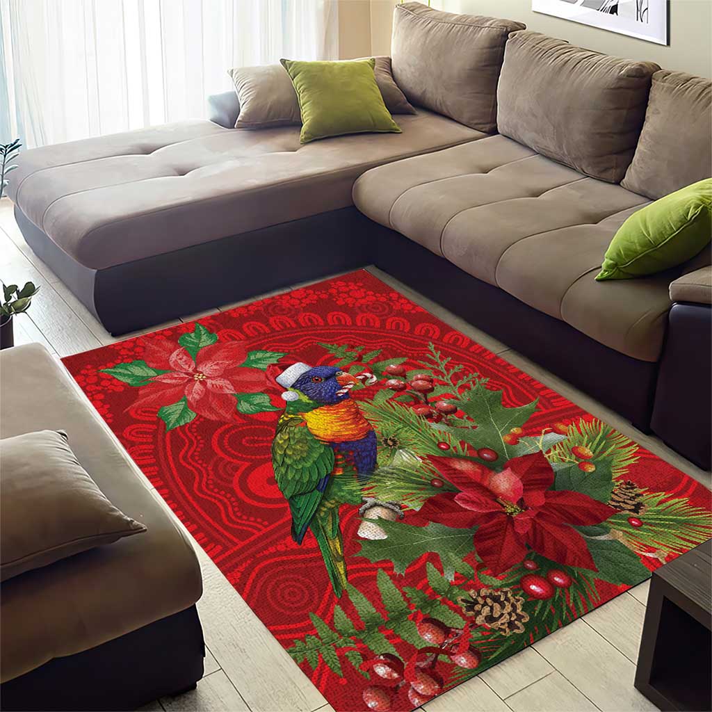 Aussie Rainbow lorikeet Area Rug Aboriginal Inspired Christmas - Aussie Hoodie