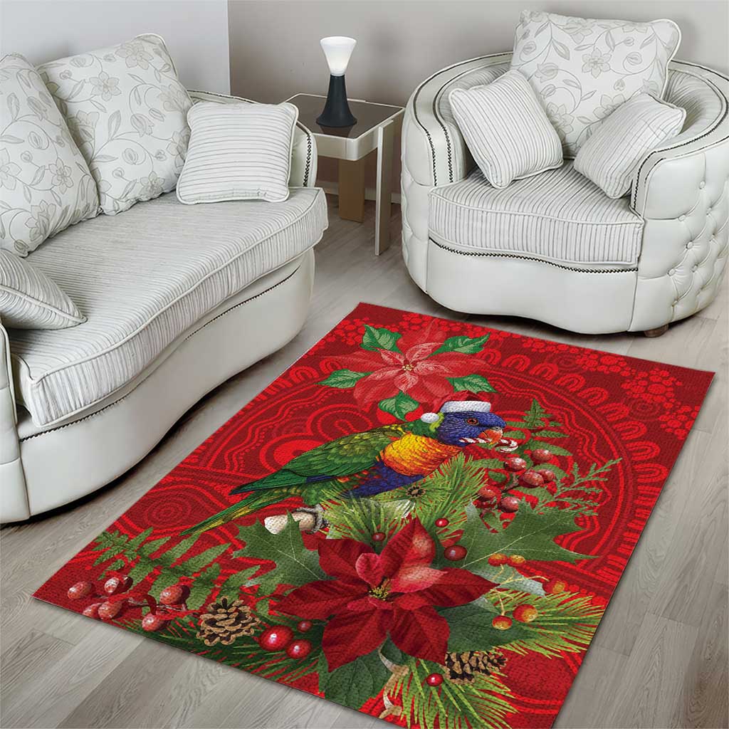Aussie Rainbow lorikeet Area Rug Aboriginal Inspired Christmas - Aussie Hoodie