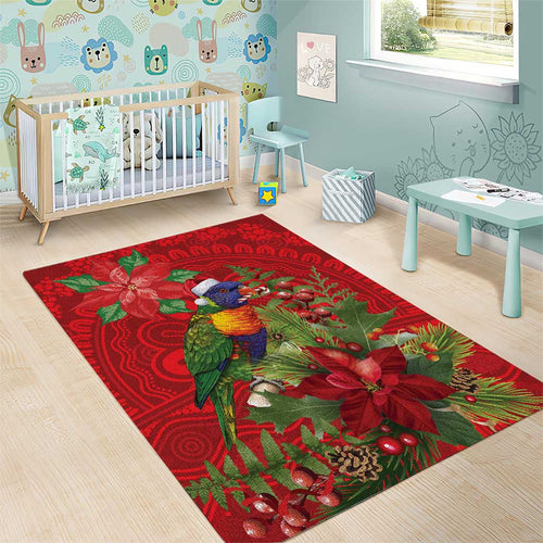 Aussie Rainbow lorikeet Area Rug Aboriginal Inspired Christmas - Aussie Hoodie