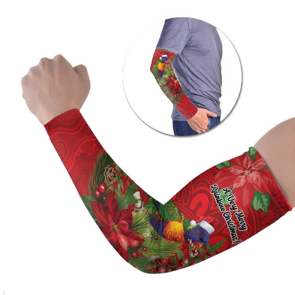 Aussie Rainbow lorikeet Arm Sleeves Aboriginal Inspired Christmas - Aussie Hoodie