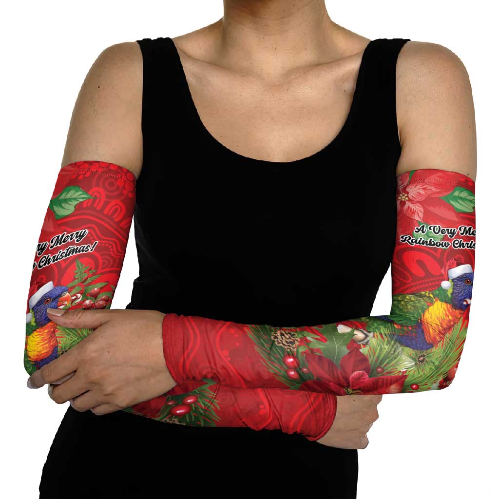 Aussie Rainbow lorikeet Arm Sleeves Aboriginal Inspired Christmas - Aussie Hoodie
