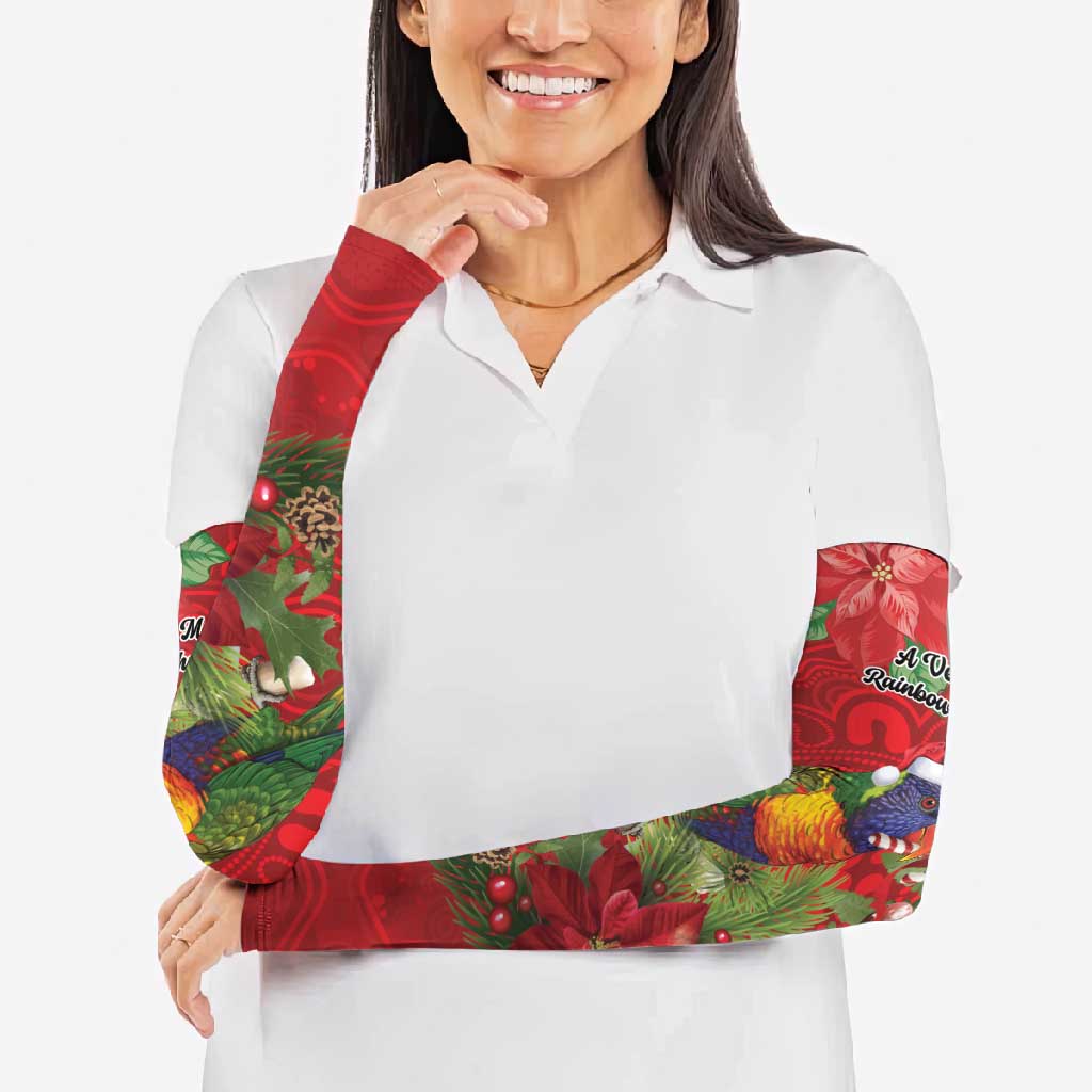 Aussie Rainbow lorikeet Arm Sleeves Aboriginal Inspired Christmas - Aussie Hoodie