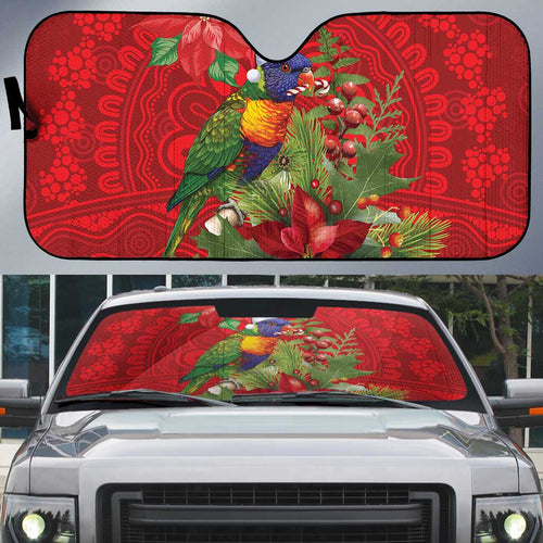 Aussie Rainbow lorikeet Auto Sun Shade Aboriginal Inspired Christmas - Aussie Hoodie