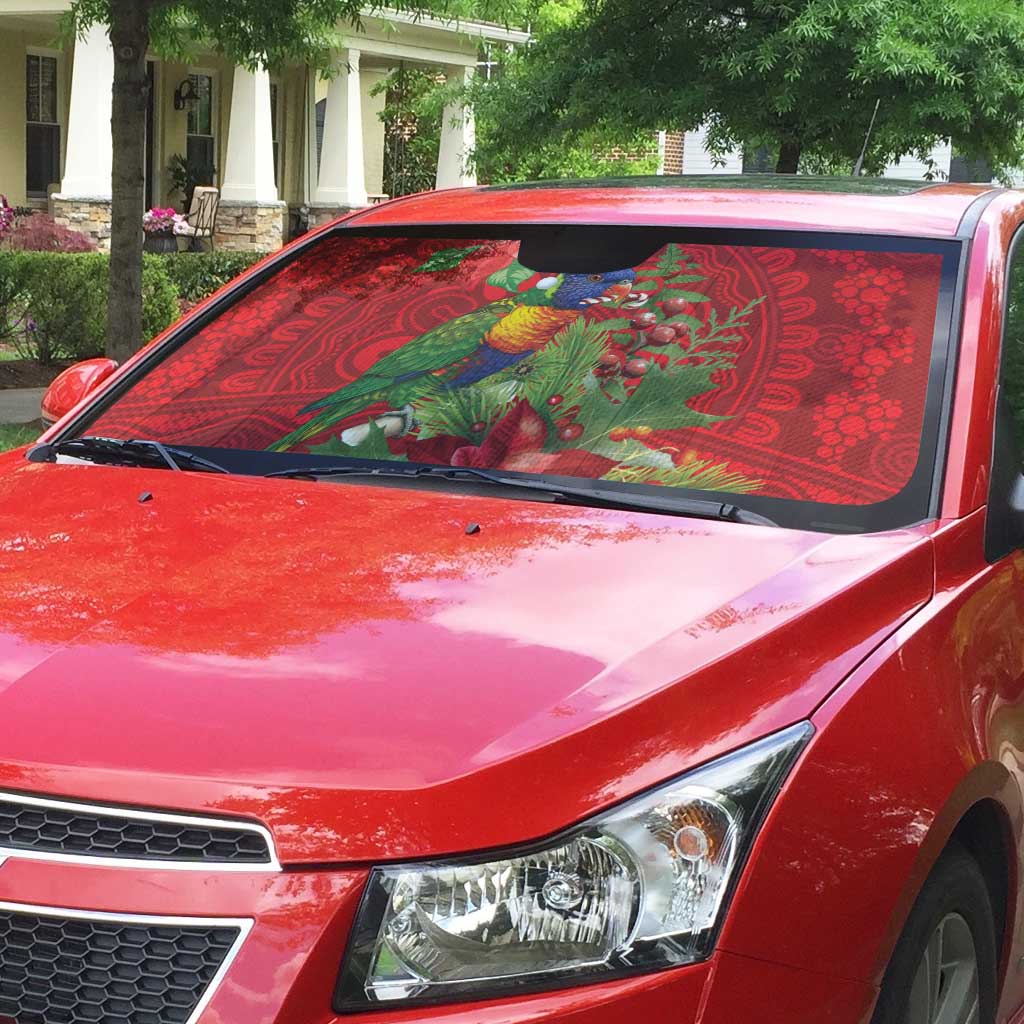 Aussie Rainbow lorikeet Auto Sun Shade Aboriginal Inspired Christmas - Aussie Hoodie