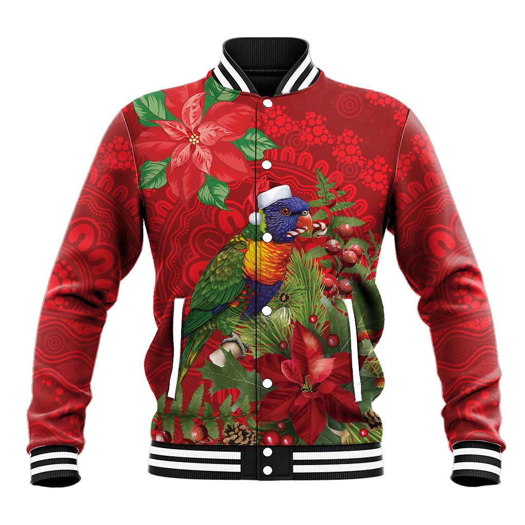 Aussie Rainbow lorikeet Baseball Jacket Aboriginal Inspired Christmas - Aussie Hoodie
