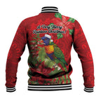 Aussie Rainbow lorikeet Baseball Jacket Aboriginal Inspired Christmas - Aussie Hoodie