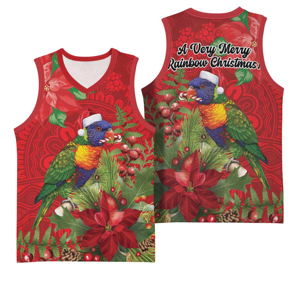 Aussie Rainbow lorikeet Basketball Jersey Aboriginal Inspired Christmas - Aussie Hoodie