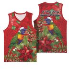 Aussie Rainbow lorikeet Basketball Jersey Aboriginal Inspired Christmas - Aussie Hoodie