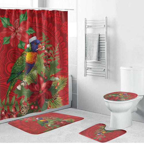 Aussie Rainbow lorikeet Bathroom Set Aboriginal Inspired Christmas - Aussie Hoodie